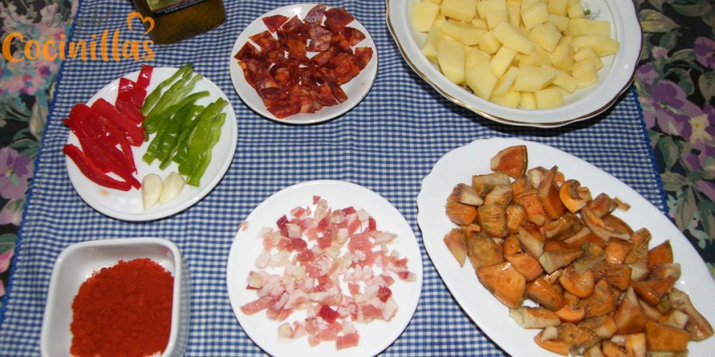 Receta de patatas a la riojana con níscalos